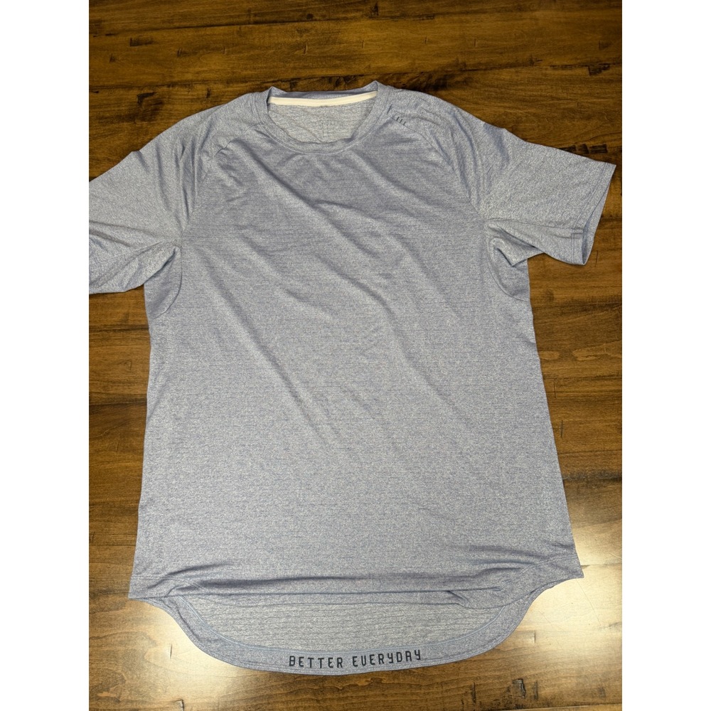 Lululemon Mens Metal Vent Tech Short Sleeve Shirt Blue Heather Better Everyday L